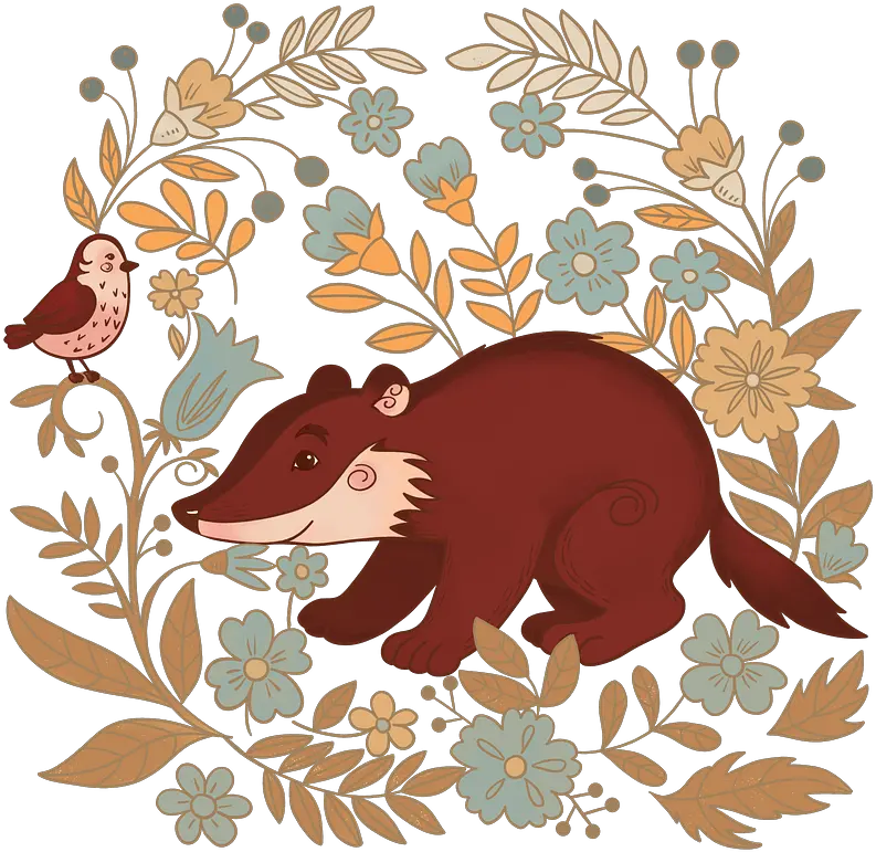 Badger In The Forest Clipart Free Download Creazilla Illustration Png Forest Clipart Png