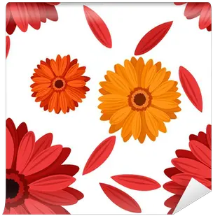 Seamless Background With Gerbera Flowers Vector Illustration Wall Mural U2022 Pixers We Live To Change Lovely Png Flowers Vector Png