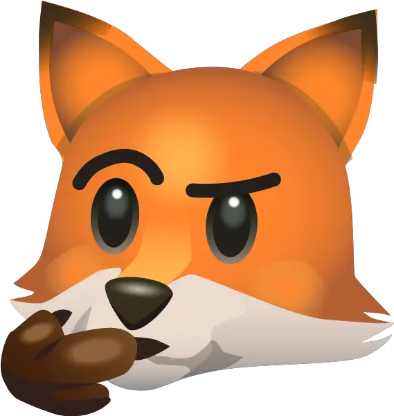 Download A Fox Thinking Emoji Cartoon Png Image With No Thinking Fox Thinking Emoji Png