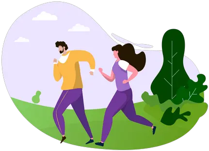 Best Premium Man And Woman Jogging In The Park Illustration Running Png Running Woman Icon