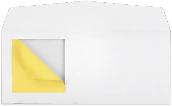 10 White Sulphite Yellow Peel U2018n View Window Envelopes Envelope Png White Envelope Png