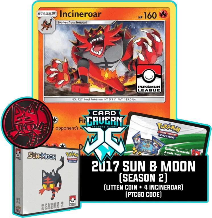 2017 Sun U0026 Moon Season 2 Ptcgo Code Pokemon Card Incineroar Deck Png Incineroar Png