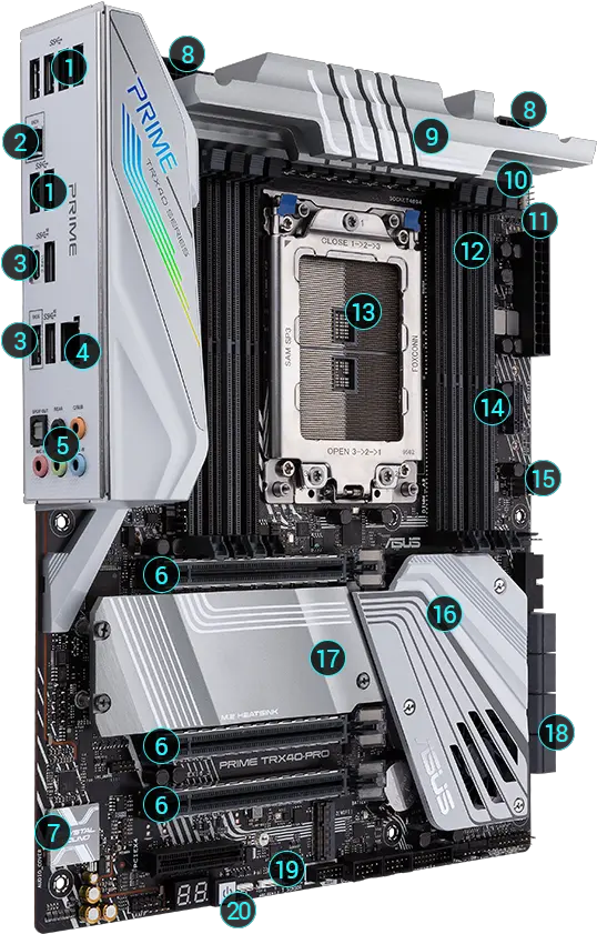 Asus Prime Trx40 Pro Strx4 Amd Trx40 Sata 6gbs Atx Amd Motherboard Asus Prime Trx40 Pro Png Asus Laptop Battery Icon Missing