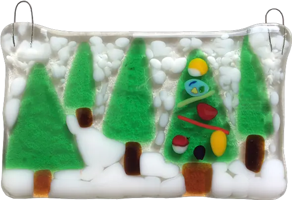 Winter Trees Fused Glass Clay For Kids Christmas Stocking Png Winter Tree Png