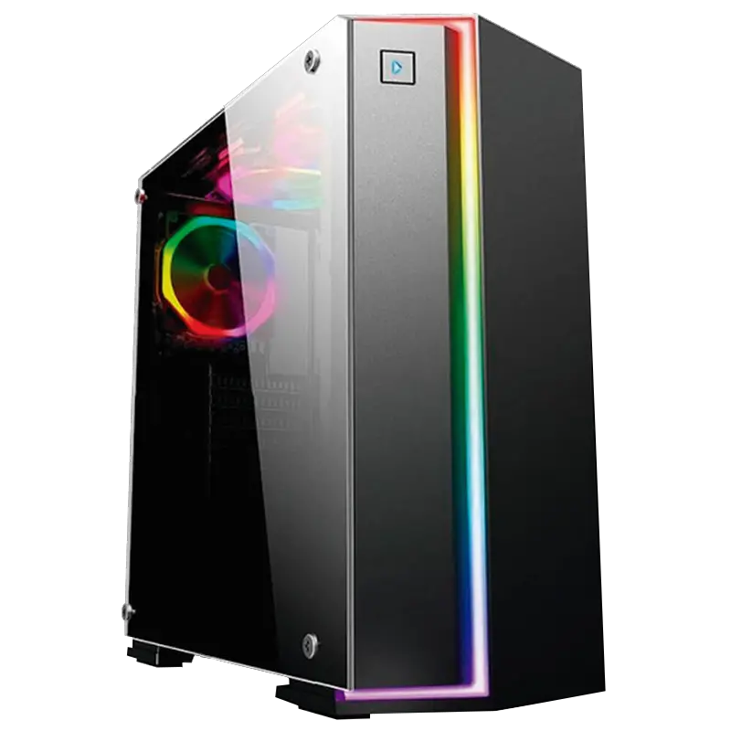 5 Water Prime A P Premium Gaming Case Mm Steel 3pcs Rainbow Flowing Rgb Fan Png Light Effect Transparent
