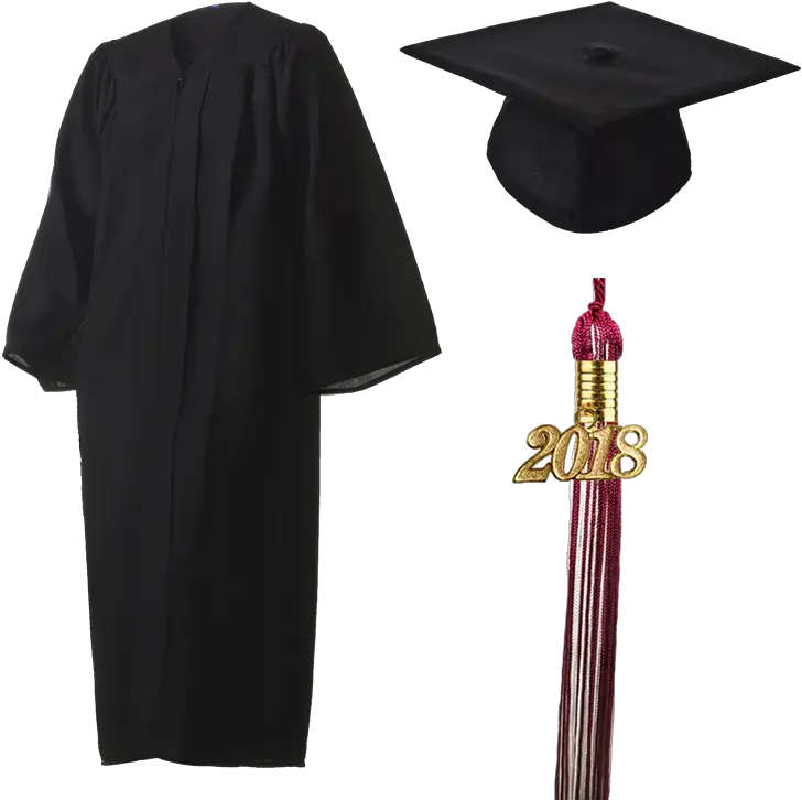 2018 Graduation Black Cap Gown Graduation Cap And Gown Png Cap And Gown Icon