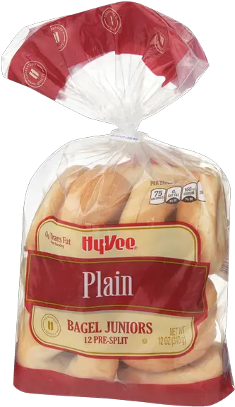 Hy Vee Plain Bagel Junior 12 Count Presplit Hyvee Aisles Png Bagel Transparent