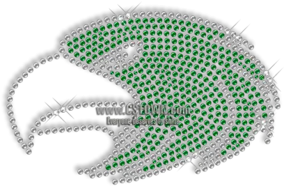 Shining Rhinestone Green Eagle Head Iron Illustration Png Eagle Head Logo