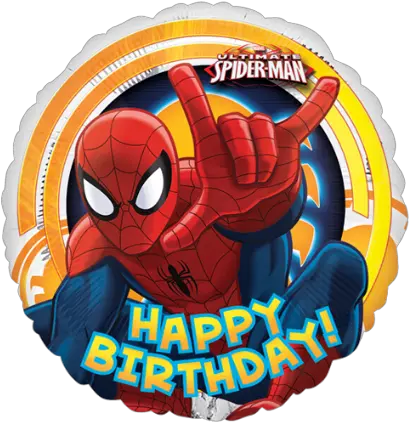 Circle Happy Birthday Foil Balloon Happy Birthday Spider Man Png Ultimate Spider Man Logo