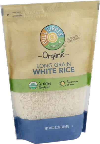 Full Circle Organic Grain Long White Rice Hy Vee White Rice Png Rice Transparent
