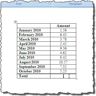 Sum A Table Column In Word Word Sum Png Microsoft Office Word 2010 Icon