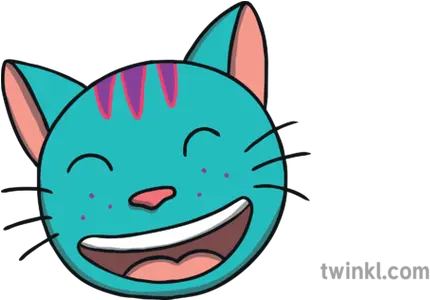 Cheshire Cat Feline Animal Face Ks1 Eyfs Illustration Twinkl Frog Spitting Out Water Png Cheshire Cat Smile Png