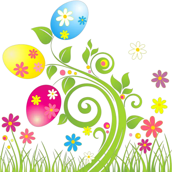 Download Clip Art Easter Egg Decoration With Flowers Png Transparent Clip Art Easter Flowers Clipart Transparent