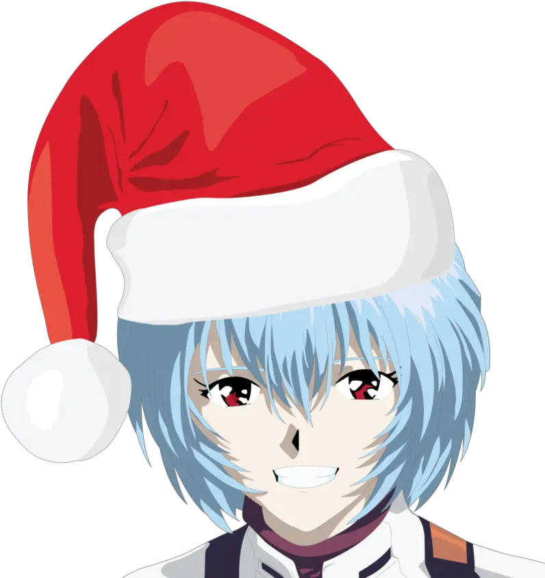 Rei Rei Ayanami Christmas Hat Png Rei Ayanami Png