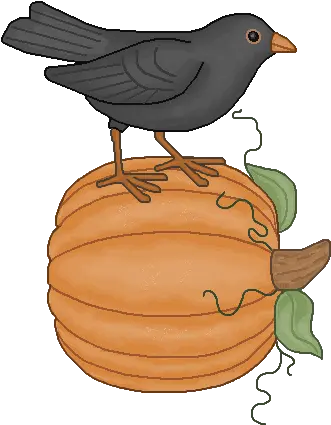 Country Autumn Fall Pumpkin And Crow Clip Art Crow On Pumpkin Clipart Png Pumpkin Clipart Transparent Background