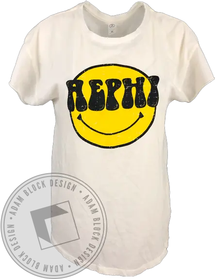 Alpha Epsilon Phi Smiley Face Vintage Tee Shirt Adam Block Active Shirt Png Smiley Face Png Transparent