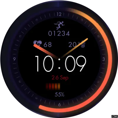 Purple Glow Watch Face Digital U0026 Analog Heart Rate Date Solid Png Purple Glow Png