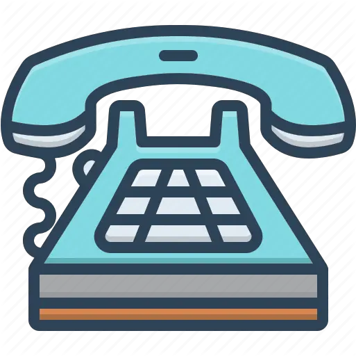 Antique Call Communication Connection Dial Technology Corded Phone Png Telephone Icon Blue