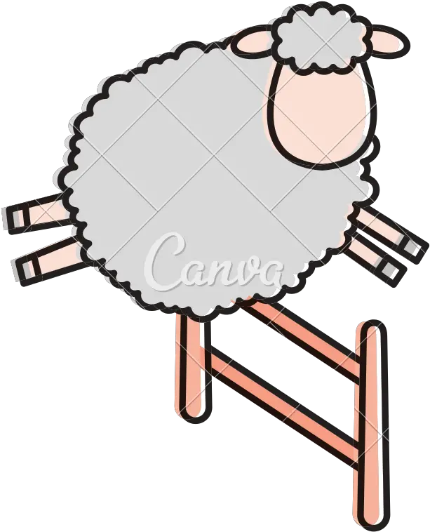 Cute Sheep Jumping Fence Character Icon Cow Jumping Fence Draw Sheep Jump Over The Fence Png Sheep Icon Png