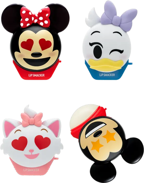 Lip Smacker Emoji Balm 4 Pack Mickey Minnie Marie Daisy Lip Smacker Disney Emoji Lip Balm Png Mickey And Minnie Png