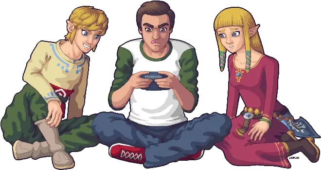 Zack Link And Zelda Pixeljointcom Sitting Png Legend Of Zelda Icon