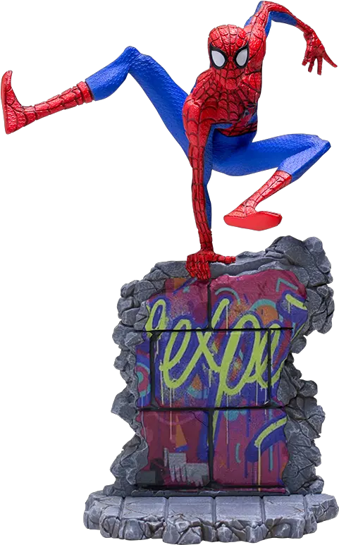 Marvel Spider Man Peter B Parker Statue By Iron Studios Spideeman Into The Spider Verse Peter B Parker Figurine Png Spider Gwen Transparent
