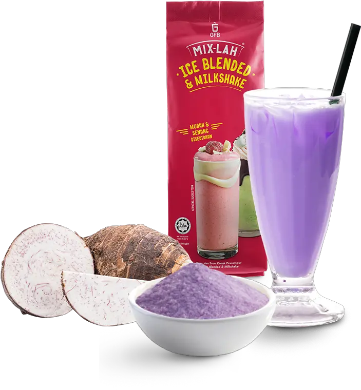 Taro Flavor Powder For Bubble Tea Boba Drink 1kg Halal Mixlah Ice Blended Fruit Product Png Boba Png