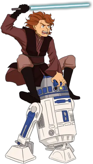 Draw Anakin Skywalker Riding R2d2u2033 Star Wars Full Size Png R2d2 Png