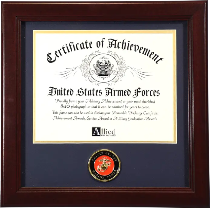 Usmc Certificate Frame Picture Frame Png Certificate Frame Png