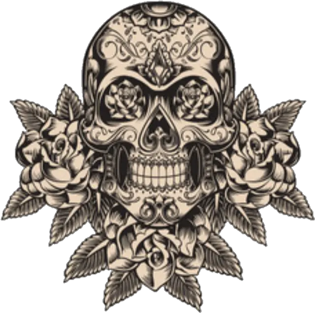 Download Skulls Tattoos Sticker By Detailed Sugar Skull Png Skull Tattoo Png