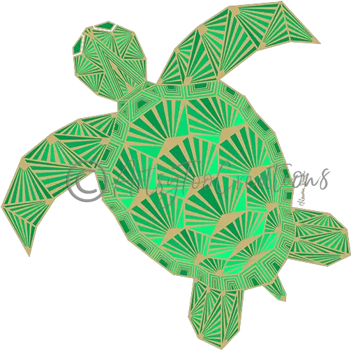 Art Deco Turtle Artsytoo Creations Inc Ridley Sea Turtle Png Turtle Png