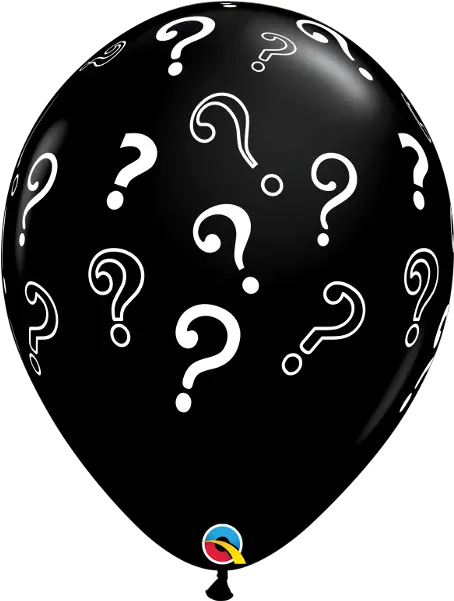 16 Question Marks Onyx Black 50 Per Bag Latex Balloons Balão De Chá Revelação Png Word Balloon Png