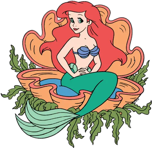 The Little Mermaid Ariel Sitting On Shell Png Little Mermaid Icon