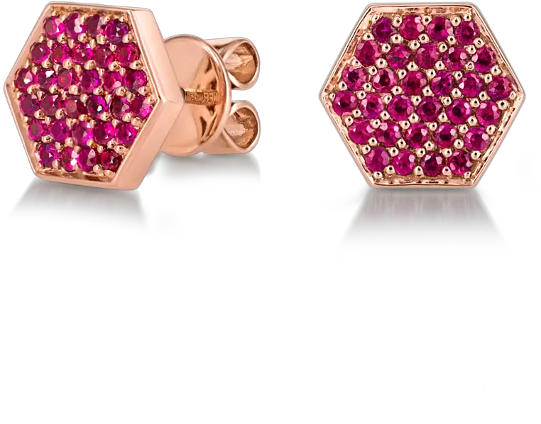 Sen Studs With Rubies Diamond Png Ruby Png