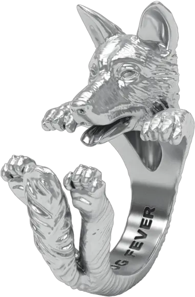 Dog Fever German Shepherd Silver Hug Ring 762899 Fever Ring Jewelry Png Transparente German Shepherd Png