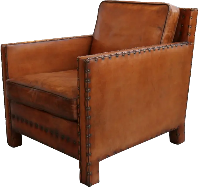 European Design Nailhead Chair In Distressed Leather Chair Leather Nail Png Nail Head Png