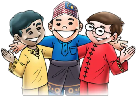 Download Hd Malaysia People Png Malay Chinese Indian Gambar Kartun 1 Malaysia People Cartoon Png