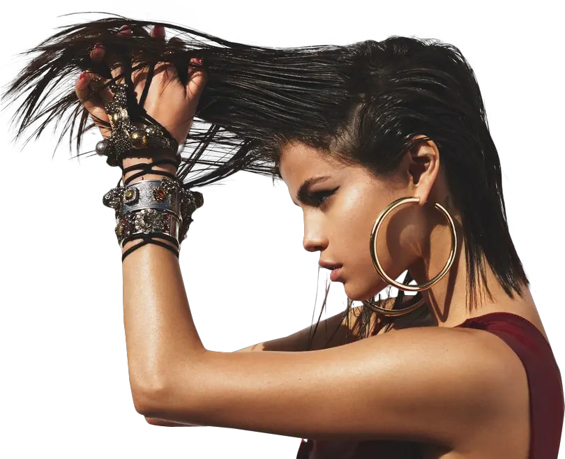 Download Sexy Selena Gomez Holding Her Hairs Png Image For Free Selena Gomez Vogue 2017 Sexy Model Png