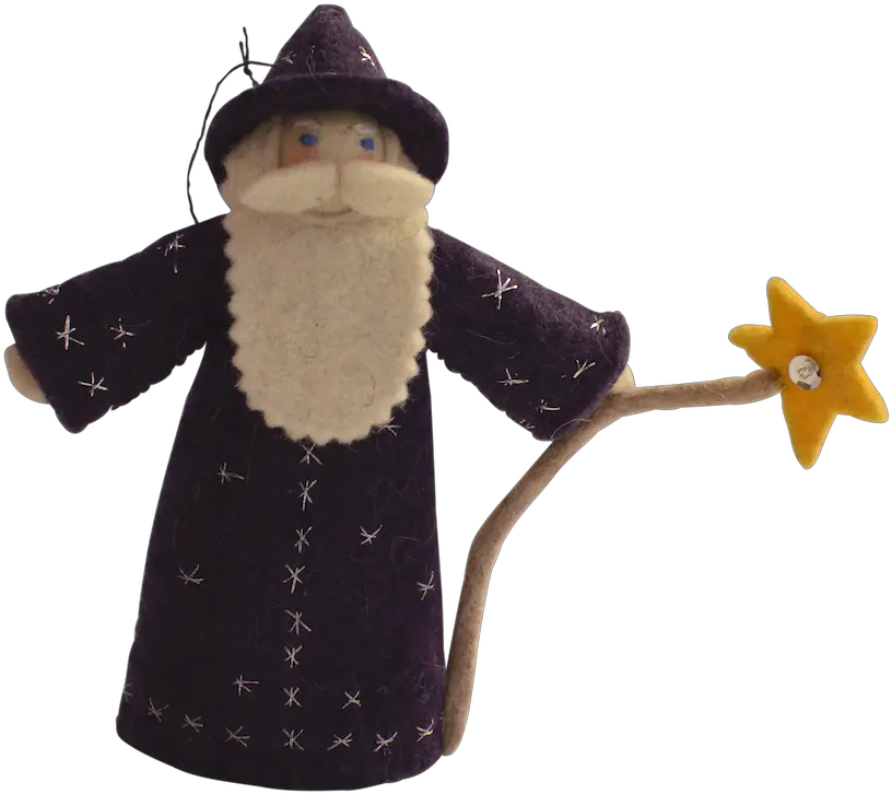 Merlin Wizard Felted Doll Figurine Png Wizard Beard Png