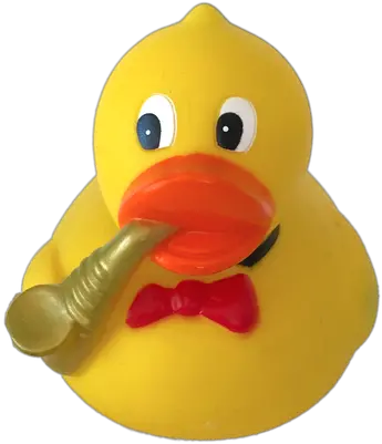 Download Saxophone Player Rubber Duck Duck With Red Bowtie Png Rubber Ducky Transparent Background