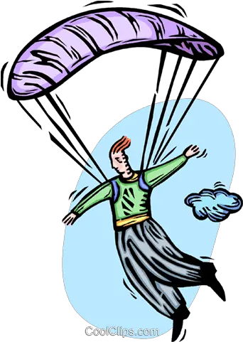 Download Man Floating To Earth With A Parachute Royalty Free Clip Art Png Parachute Png
