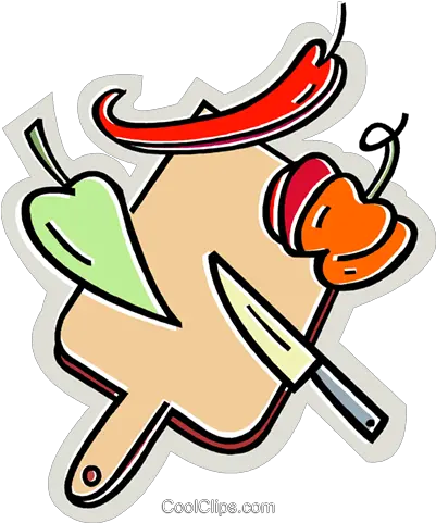 Download Peppers With A Cutting Board And Knife Royalty Free Chopping Board Clip Art Png Cutting Board Png