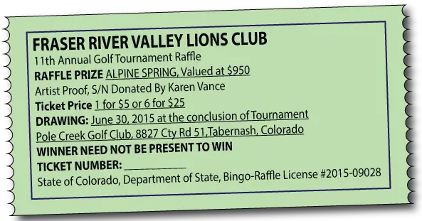 Raffle Ticket Sales For Golf Tournament Safeway Fraser Home Depot Garden Club Png Raffle Ticket Png