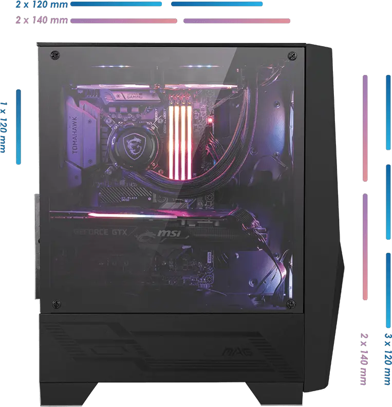 Mag Forge 100r Gaming Case The Most Innovative Msi Mag Forge 100r Rgb Tower Png Fan Icon On Computer Case
