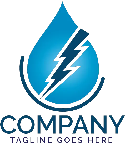Water Drop And Lightning Bolt Logo Graphic Design Png Lightning Bolt Logo