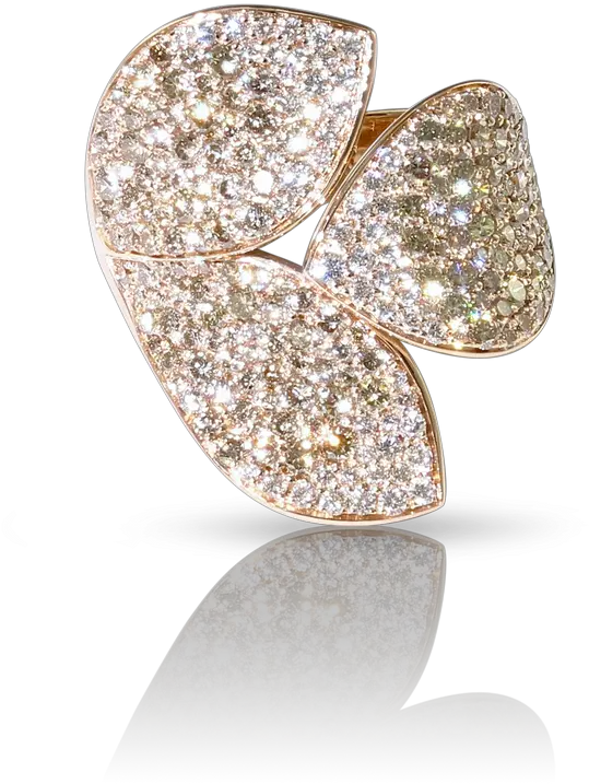 Giardini Segreti Ring 18k Rose Gold 3 Leaves Flower Gioielli Di Sabrina Ferilli Png Van Cleef Icon Rings