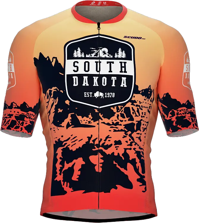 Scudopro Pro Elite Short Sleeve Cycling Jersey South Dakota Usa State Icon Landmark Symbol Identity Men And Women Short Sleeve Png Men And Women Icon