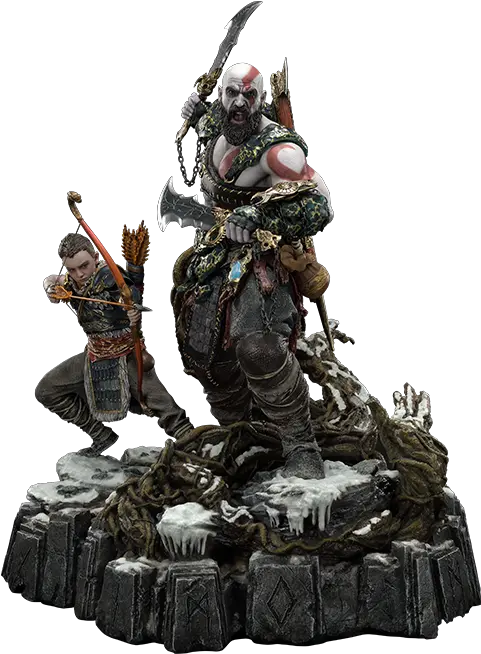 Kratos U0026 Atreus Ivaldiu0027s Deadly Mist Armor Deluxe Version Set God Of War Kratos And Atreus Statue Png Kratos Png