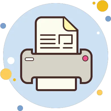 Print Icon In Circle Bubbles Style Cute Printer Icon Png Printer Circular Icon