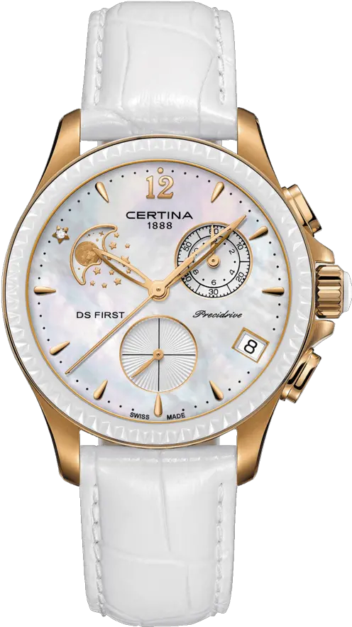 Download Ds First Lady Chronograph Moon Phase Certina Ds Certina Moon Phase Watch Women Png Moon Phases Png